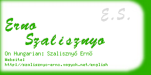 erno szalisznyo business card