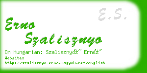 erno szalisznyo business card